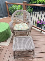 MaxSold Auction: Wicker/Rattan Rocking Chair and Ottoman Set with Cushion - Chilliwack (British Columbia, Canada) PARTNER MANAGED Downsizing Online Auction - Camden Drive