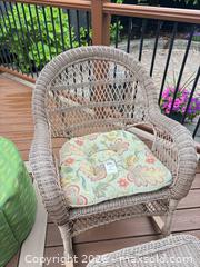 MaxSold Auction: Wicker/Rattan Rocking Chair and Ottoman Set with Cushion - Chilliwack (British Columbia, Canada) PARTNER MANAGED Downsizing Online Auction - Camden Drive
