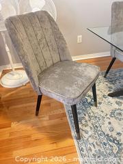 MaxSold Auction: Set of 6 Modern Glam Velvet Dining Chairs with Wood Legs C - Ajax (Ontario, Canada) Moving Online Auction - Angier Crescent