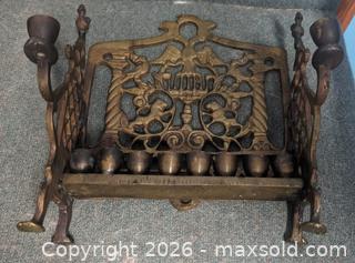MaxSold Auction: Antique Polish Heavy Brass Bronze Hebrew Chanukkah Menorah Doves Lion Eagle Birds - Toronto (Ontario, Canada) PARTNER MANAGED Reseller Online Auction - Railside Road