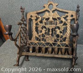 MaxSold Auction: Antique Polish Heavy Brass Bronze Hebrew Chanukkah Menorah Doves Lion Eagle Birds - Toronto (Ontario, Canada) PARTNER MANAGED Reseller Online Auction - Railside Road