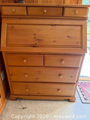 MaxSold Auction: Pine Wood Secretary Desk With Drop-Front and Storage Drawers - Harcourt (Ontario, Canada) PARTNER MANAGED Downsizing Online Auction - Burleigh Road