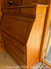MaxSold Auction: Pine Wood Secretary Desk With Drop-Front and Storage Drawers - Harcourt (Ontario, Canada) PARTNER MANAGED Downsizing Online Auction - Burleigh Road