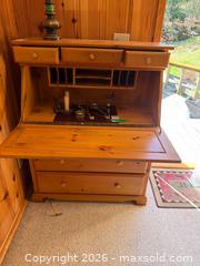 MaxSold Auction: Pine Wood Secretary Desk With Drop-Front and Storage Drawers - Harcourt (Ontario, Canada) PARTNER MANAGED Downsizing Online Auction - Burleigh Road