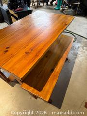 MaxSold Auction: Wooden Picnic Table with Attached Benches - Harcourt (Ontario, Canada) PARTNER MANAGED Downsizing Online Auction - Burleigh Road