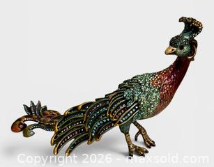 MaxSold Auction: Jay Strongwater Peacock Swarovski Crystal Decoration - Spring (Texas, USA) SELLER MANAGED Charity/Fundraising Online Auction - Danehill Drive