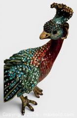 MaxSold Auction: Jay Strongwater Peacock Swarovski Crystal Decoration - Spring (Texas, USA) SELLER MANAGED Charity/Fundraising Online Auction - Danehill Drive