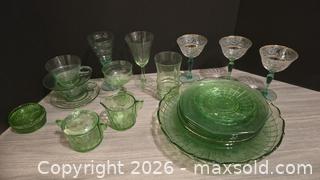 MaxSold Auction: Vaseline Uranium Depression Glass 2 - Spring (Texas, USA) SELLER MANAGED Charity/Fundraising Online Auction - Danehill Drive