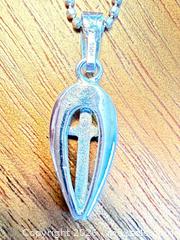 MaxSold Auction: 14 Kt White Gold Cross Teardrop Pendant with 925 Ball Chain - Ottawa (Ontario, Canada) PARTNER MANAGED Downsizing Online Auction - Fallowfield Road