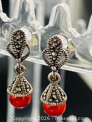 MaxSold Auction: Sterling Silver Dangle Earrings with Mother-of-Pearl & Marcasite - Ottawa (Ontario, Canada) PARTNER MANAGED Downsizing Online Auction - Fallowfield Road