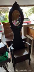 MaxSold Auction: Wood Hall Tree Entryway Bench with Mirror & Storage, Dark Brown - Kingston (Ontario, Canada) SELLER MANAGED Downsizing Online Auction -  Roosevelt Drive