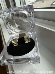 MaxSold Auction: 14K gold light green crystal earrings  - Russell (Ontario, Canada) SELLER MANAGED Downsizing Online Auction -  Moonlight Drive
