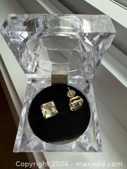 MaxSold Auction: 14K gold light green crystal earrings  - Russell (Ontario, Canada) SELLER MANAGED Downsizing Online Auction -  Moonlight Drive