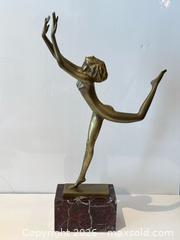 MaxSold Auction: Art Deco Bronze Nude Dancer Sculpture on Marble Base 1 of 2  - East York (Ontario, Canada) PARTNER MANAGED Estate Sale Online Auction -  Forest Hill