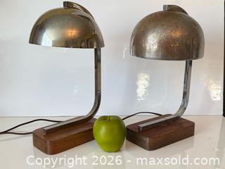 MaxSold Auction: Art Deco Chrome + Walnut Table Lamps  - East York (Ontario, Canada) PARTNER MANAGED Estate Sale Online Auction -  Forest Hill