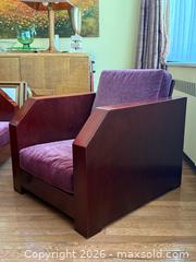 MaxSold Auction: Art Deco Mahogany + Mohair Club Chair 1 of 2  - East York (Ontario, Canada) PARTNER MANAGED Estate Sale Online Auction -  Forest Hill