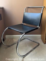 MaxSold Auction: Mies Van Der Rohe Design Cantilever Corset Black Leather + Chrome Chair  - East York (Ontario, Canada) PARTNER MANAGED Estate Sale Online Auction -  Forest Hill