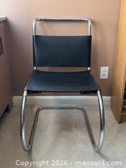 MaxSold Auction: Mies Van Der Rohe Design Cantilever Corset Black Leather + Chrome Chair  - East York (Ontario, Canada) PARTNER MANAGED Estate Sale Online Auction -  Forest Hill
