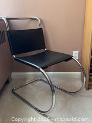 MaxSold Auction: Mies Van Der Rohe Design Cantilever Corset Black Leather + Chrome Chair  - East York (Ontario, Canada) PARTNER MANAGED Estate Sale Online Auction -  Forest Hill