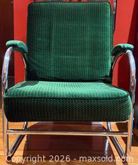 MaxSold Auction: Vintage Art Deco Chrome + Emerald Green Lounge Chair - East York (Ontario, Canada) PARTNER MANAGED Estate Sale Online Auction -  Forest Hill