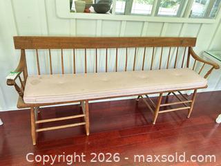 MaxSold Auction: Wood Farmhouse Windsor Spindle-back Bench D - Mississauga (Ontario, Canada) Moving Online Auction - Pond Street