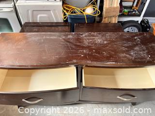 MaxSold Auction: 6-Drawer Dark Cherry Dresser with Curved Front - Essa (Ontario, Canada) SELLER MANAGED Reseller Online Auction - Stonemount Crescent