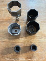 MaxSold Auction: Large Heavy Duty Impact Sockets LockNut 8 HEX  - Essa (Ontario, Canada) SELLER MANAGED Reseller Online Auction - Stonemount Crescent