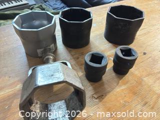 MaxSold Auction: Large Heavy Duty Impact Sockets LockNut 8 HEX  - Essa (Ontario, Canada) SELLER MANAGED Reseller Online Auction - Stonemount Crescent