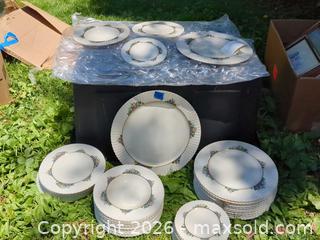 MaxSold Auction: Service for 12. Lenox Porcelain Floral Dinnerware Set with Gold Trim - Pennington (New Jersey, USA) PARTNER MANAGED Downsizing Online Auction - Washington Crossing Pennington Road