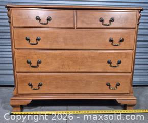 MaxSold Auction: TRUTYPE Solid Wood Dresser / Chest of Drawers, Light Brown - Cypress (Texas, USA) PARTNER MANAGED Downsizing Online Auction - Woodworth Drive