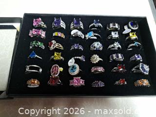 MaxSold Auction: (NEW) Lot of 36 925 Sterling Silver Rings - Mixed Styles & Colors - Clearview (Newlowell) (Ontario, Canada) SELLER MANAGED Reseller Online Auction - County Road 10