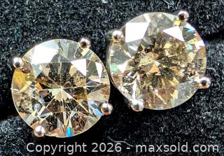 MaxSold Auction: 14k(1.59g), natural champagne diamond (2.7ct) earring - Toronto (Ontario, Canada) PARTNER MANAGED Downsizing Online Auction - Yonge Street