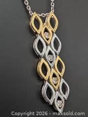 MaxSold Auction: 18k(10.4g), natural diamond (0.08ct) two tone necklace 16" - Toronto (Ontario, Canada) PARTNER MANAGED Downsizing Online Auction - Yonge Street