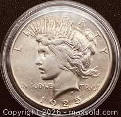 MaxSold Auction: 1925 US Silver Peace Dollar  - Newmarket (Ontario, Canada) PARTNER MANAGED Reseller Online Auction - Walter Avenue