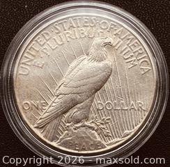 MaxSold Auction: 1925 US Silver Peace Dollar  - Newmarket (Ontario, Canada) PARTNER MANAGED Reseller Online Auction - Walter Avenue