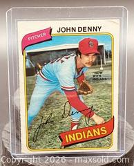 MaxSold Auction: 1980 O-Pee-Chee John Denny Baseball Collectible Trading Card  - Newmarket (Ontario, Canada) PARTNER MANAGED Reseller Online Auction - Walter Avenue