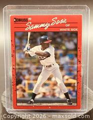 MaxSold Auction: 1990 Donruss Sammy Sosa Rookie Baseball Collectible Trading Card  - Newmarket (Ontario, Canada) PARTNER MANAGED Reseller Online Auction - Walter Avenue