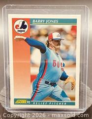 MaxSold Auction: 1992 Score Barry Jones Baseball Collectible Trading Card  - Newmarket (Ontario, Canada) PARTNER MANAGED Reseller Online Auction - Walter Avenue