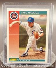 MaxSold Auction: 1992 Score Greg Maddux Baseball Collectible Trading Card  - Newmarket (Ontario, Canada) PARTNER MANAGED Reseller Online Auction - Walter Avenue