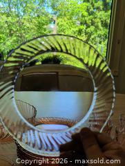 MaxSold Auction: Arcoroc made in France Iridescent Pink Glass dinner set with glassware - Markham (Ontario, Canada) SELLER MANAGED Downsizing Online Auction -  Kings College Road