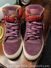 MaxSold Auction: Buscemi High-Top Sneakers Purple/coral/White Suede & Leather - Markham (Ontario, Canada) SELLER MANAGED Downsizing Online Auction -  Kings College Road