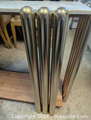 MaxSold Auction: MCM Marble Top Console Table with Brass Legs and Wood Shelf - Markham (Ontario, Canada) SELLER MANAGED Downsizing Online Auction -  Kings College Road