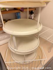 MaxSold Auction: 3-Tier Kitchen Organizer Lazy Susan & Under-Shelf Racks, White/Chrome misc pieces - Vancouver (British Columbia, Canada) SELLER MANAGED Estate Sale Online Auction - West King Edward Avenue (CONDO)