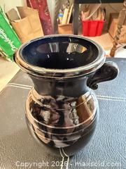 MaxSold Auction: Black Glazed Ceramic Vase with Scroll Handles 7” heigh - Vancouver (British Columbia, Canada) SELLER MANAGED Estate Sale Online Auction - West King Edward Avenue (CONDO)