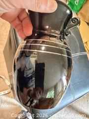 MaxSold Auction: Black Glazed Ceramic Vase with Scroll Handles 7” heigh - Vancouver (British Columbia, Canada) SELLER MANAGED Estate Sale Online Auction - West King Edward Avenue (CONDO)