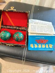 MaxSold Auction: Cloisonné Baoding Balls Set, Green with Red & Gold Accents - Vancouver (British Columbia, Canada) SELLER MANAGED Estate Sale Online Auction - West King Edward Avenue (CONDO)