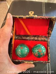 MaxSold Auction: Cloisonné Baoding Balls Set, Green with Red & Gold Accents - Vancouver (British Columbia, Canada) SELLER MANAGED Estate Sale Online Auction - West King Edward Avenue (CONDO)