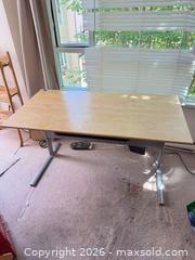 MaxSold Auction: Large Laminate work Desk with Metal Frame and Keyboard Tray 28x55x27” height - Vancouver (British Columbia, Canada) SELLER MANAGED Estate Sale Online Auction - West King Edward Avenue (CONDO)