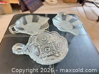 MaxSold Auction: Set of 3 Clear Pressed Glass Hobnail & Starburst Dishes - Vancouver (British Columbia, Canada) SELLER MANAGED Estate Sale Online Auction - West King Edward Avenue (CONDO)