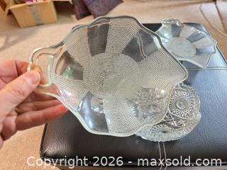 MaxSold Auction: Set of 3 Clear Pressed Glass Hobnail & Starburst Dishes - Vancouver (British Columbia, Canada) SELLER MANAGED Estate Sale Online Auction - West King Edward Avenue (CONDO)